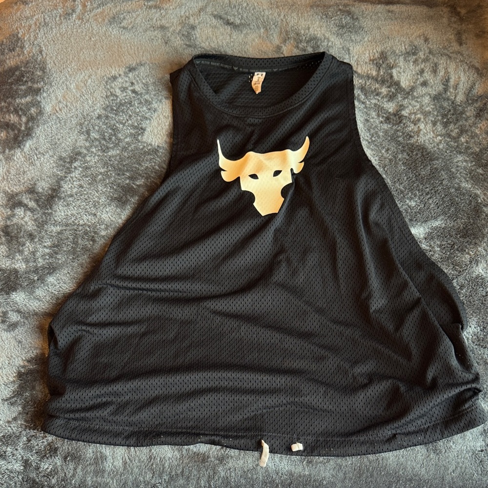 Under Armour Black Muscle Tee with Bull Graphic